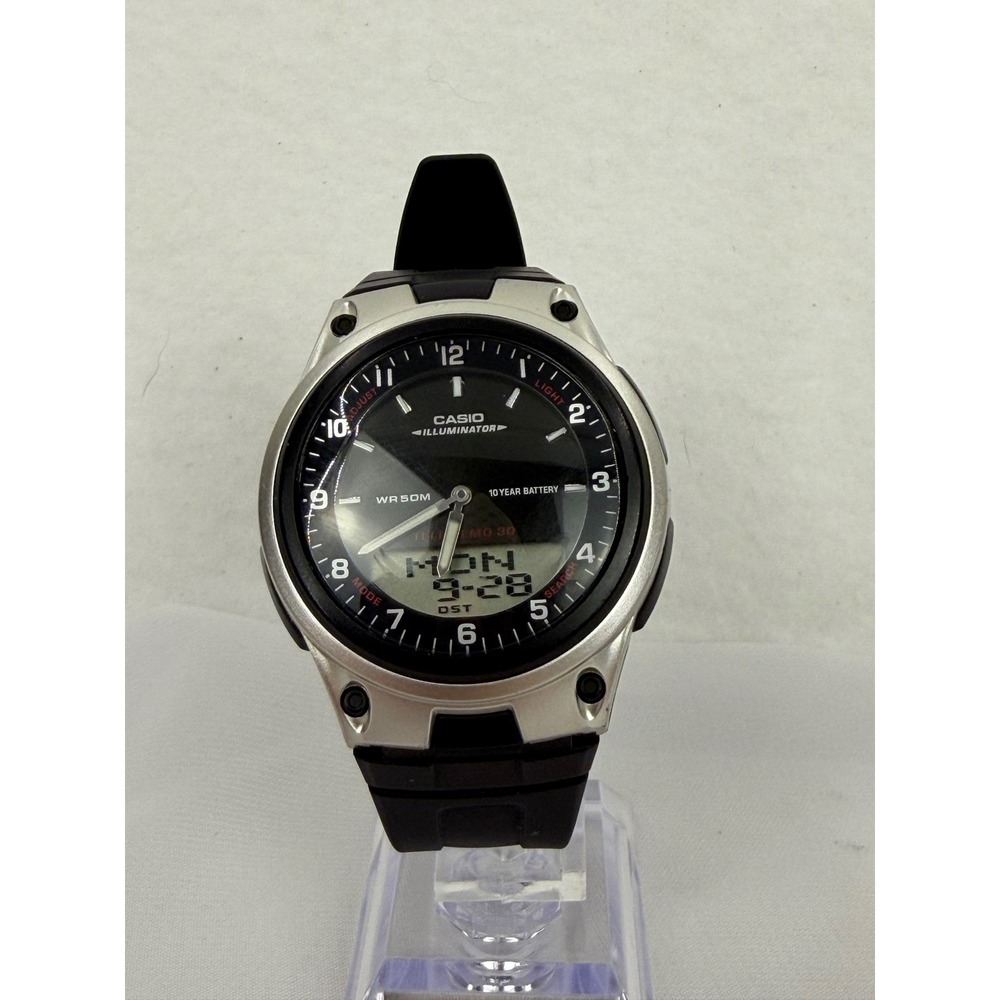 Casio Illuminator AW-80 Ana-Digi Watch Black Silver 2747 Telememo 30 50M